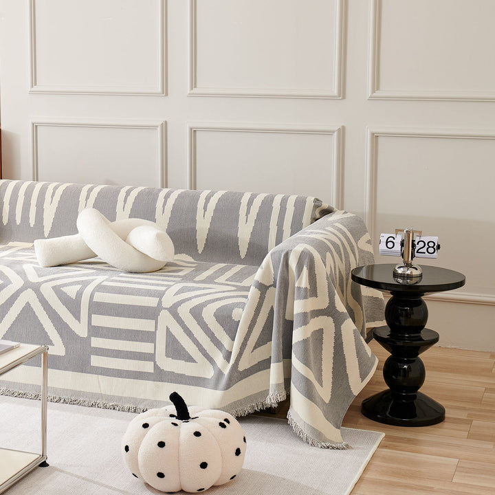 Geometrisk Boho Stil Sofa Trekk - Moderne, Stilig & Holdbar Sofa Beskyttelse | Skanto