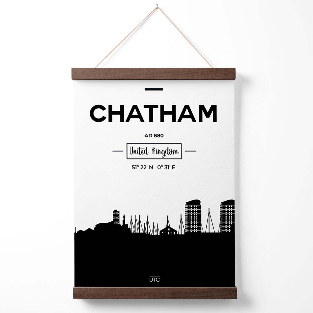 Chatham – Svart-hvitt bybildeplakat med oppheng