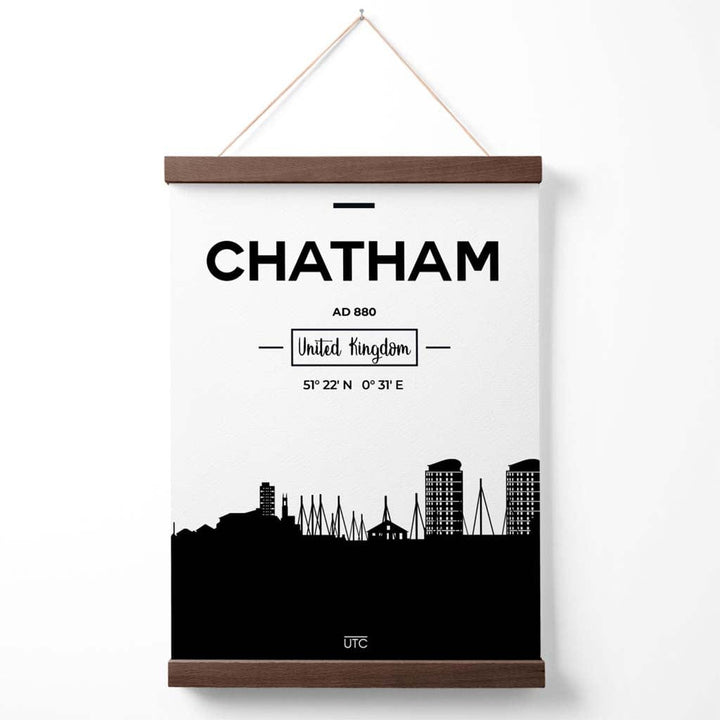 Chatham – Svart-hvitt bybildeplakat med oppheng