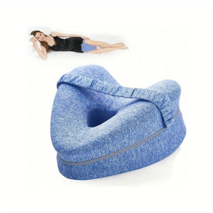 Ergonomisk Knepute for Side-Sovende - Støttende Minne Skum med Vaskbart Trekk | Skanto