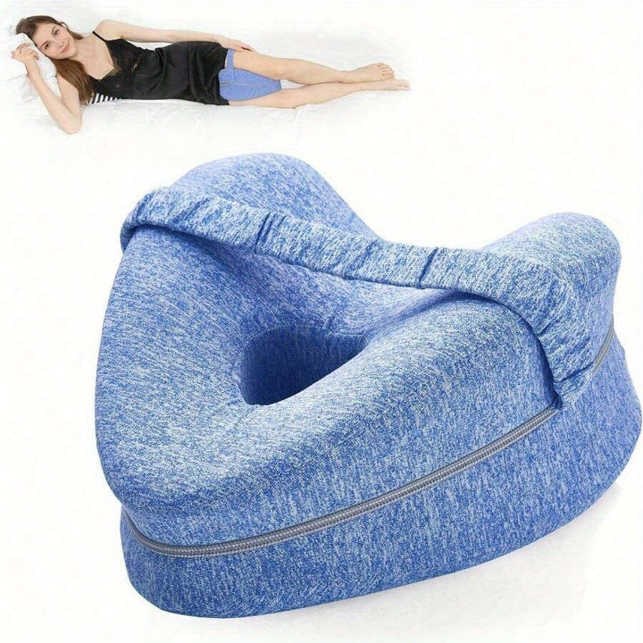 Ergonomisk Knepute for Side-Sovende - Støttende Minne Skum med Vaskbart Trekk | Skanto