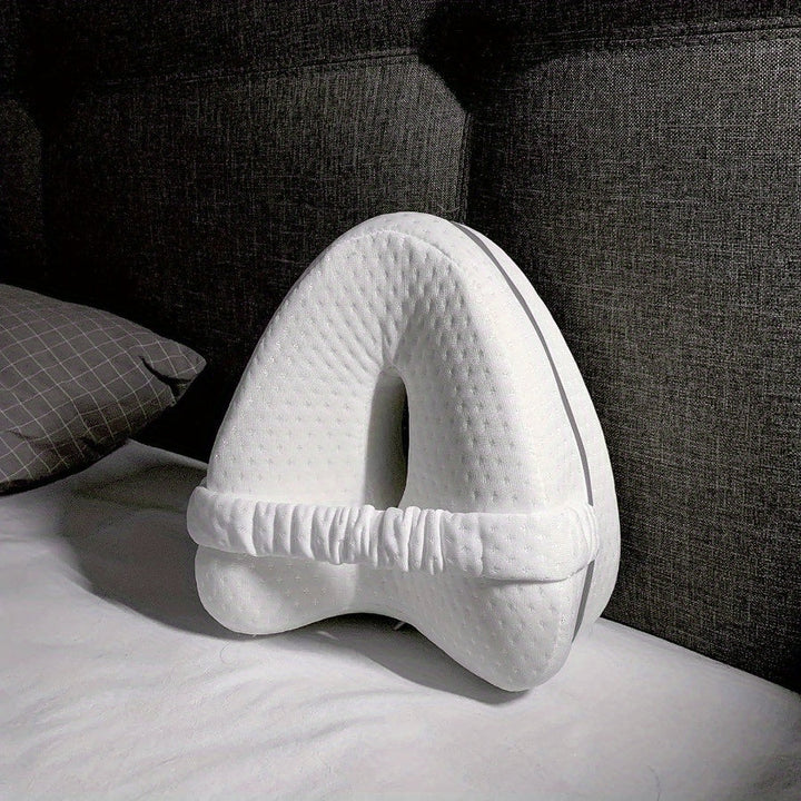 Ergonomisk Knepute for Side-Sovende - Støttende Minne Skum med Vaskbart Trekk | Skanto