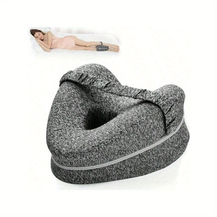 Ergonomisk Knepute for Side-Sovende - Støttende Minne Skum med Vaskbart Trekk | Skanto