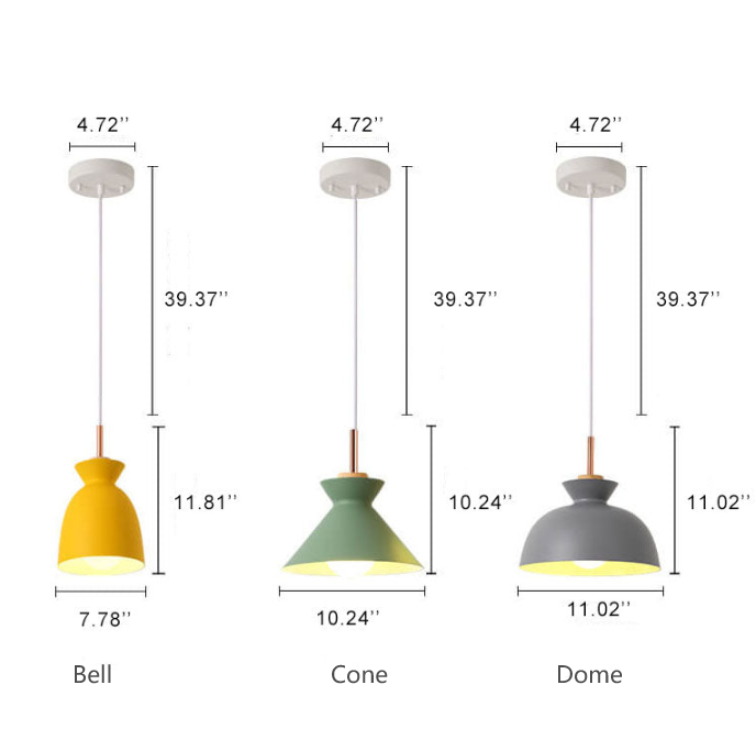 Skanto | AuroraLite Nordic Pendant Lamp | Metal Design | 1-Light | Modern Color Options