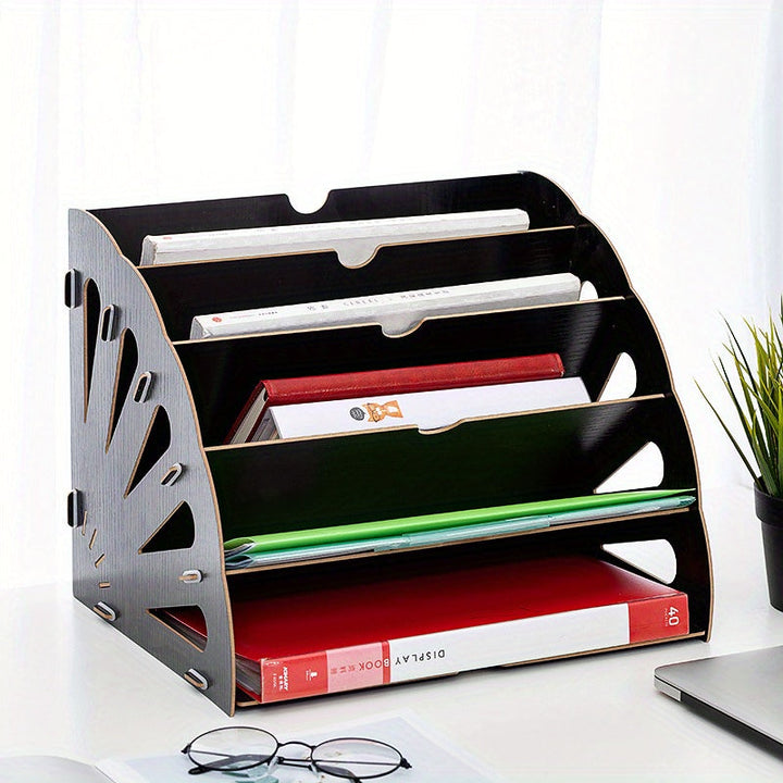 Skanto | Treskrivebord Organizer med 5 Lag – Vifte Design MDF