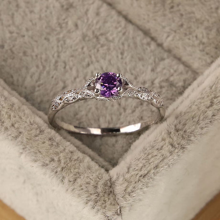 Skanto | Minimalistisk Ametyst & Zirkonia Ring - Nova