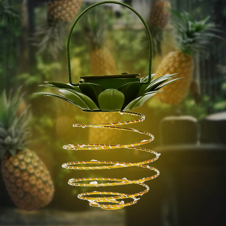 Skanto | Solar Pineapple Iron Lantern LED Kobbertråd Utendørs Vanntett Hage Dekorative Hengende Lys