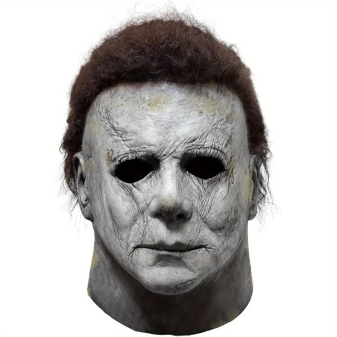 Skanto | Men’s Realistiske Skumle Halloween Maske Sett | Horrorspråktekniv