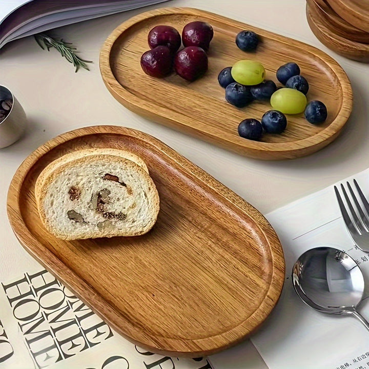 ChicTray - Elegant Oval Tray laget av Massivt Tre Skanto