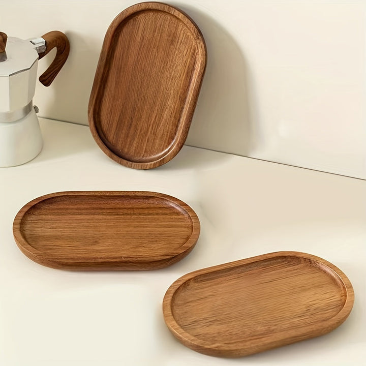 ChicTray - Elegant Oval Tray laget av Massivt Tre Skanto