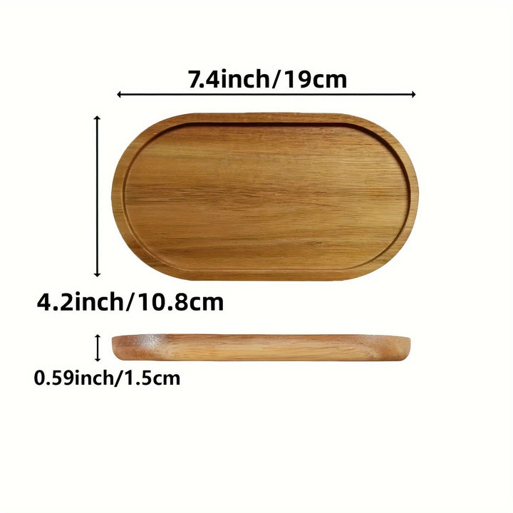 ChicTray - Elegant Oval Tray laget av Massivt Tre Skanto