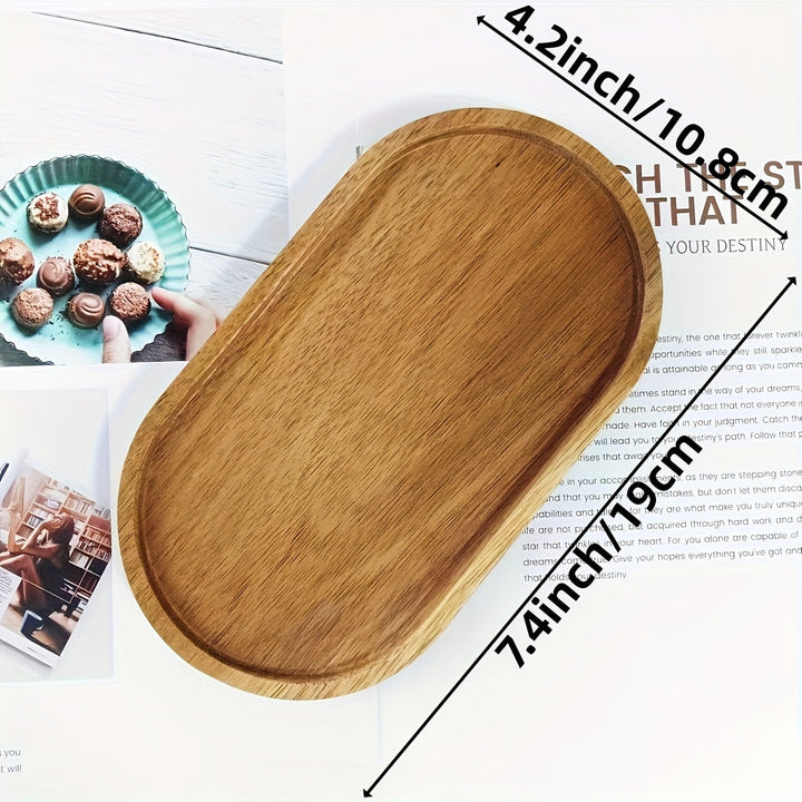 ChicTray - Elegant Oval Tray laget av Massivt Tre Skanto