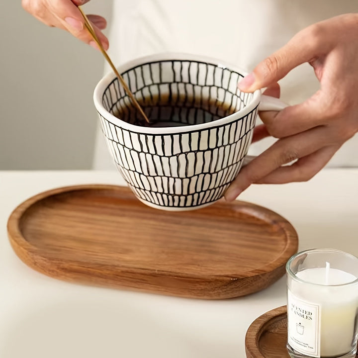 ChicTray - Elegant Oval Tray laget av Massivt Tre Skanto