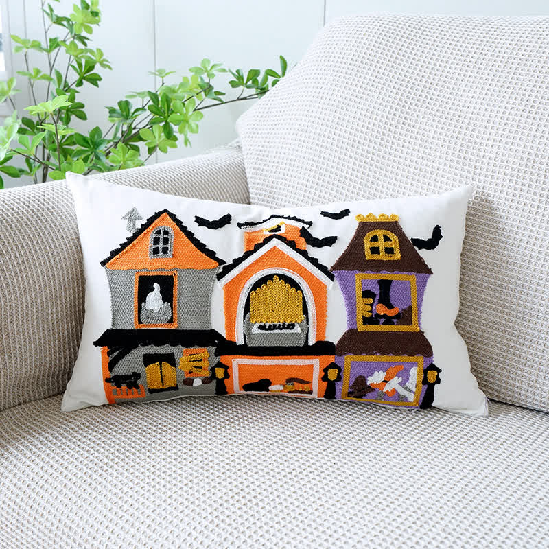 Skanto | Brodert Halloween Dekorativ Putevårde Høst Putekappe 30x50cm