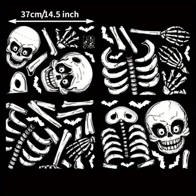 140PCS Halloween Vindu Klistermerker Dekor - Dobbeltsidige Avtakbare Klistremerker For Innendørs Halloween Fest Dekorasjoner Skanto