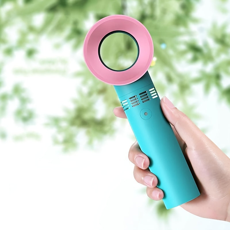 1pc USB Oppladbar Bladeless Håndholdt Vifte - Bærbar Mini Skrivebordsvifte med 3 Hastigheter for Reise, Camping, Kontor og Rombruk | Skanto