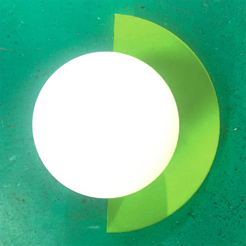 Skanto | Glass Globe Wall Light with Colourful Base