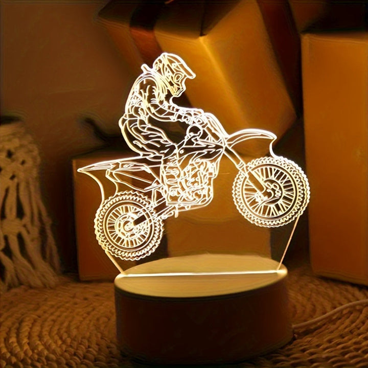 MotoLamp - 3D LED Nattlampe Motocross Tema Skanto