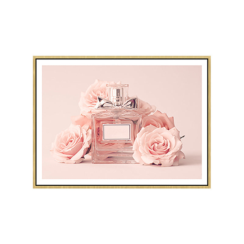 Norvo | Rosa Floral Parfyme Lerrettrykk Fotografi Glam Stil Struktur maleri for soverom