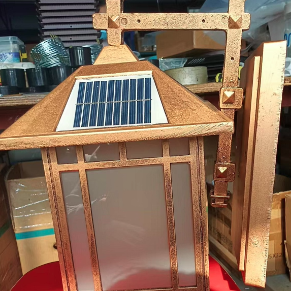 Moderne vanntette solcelle aluminiums kinesisk paviljong form 1-ledd vegglampe | Skanto