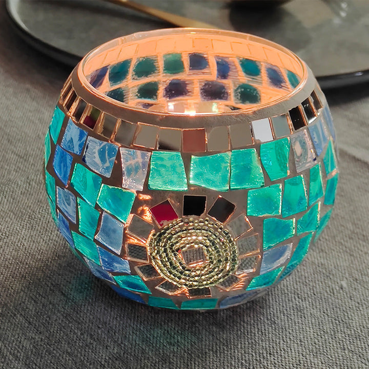 Skanto | Europeisk Retro Glass Mosaic Tealight Holder