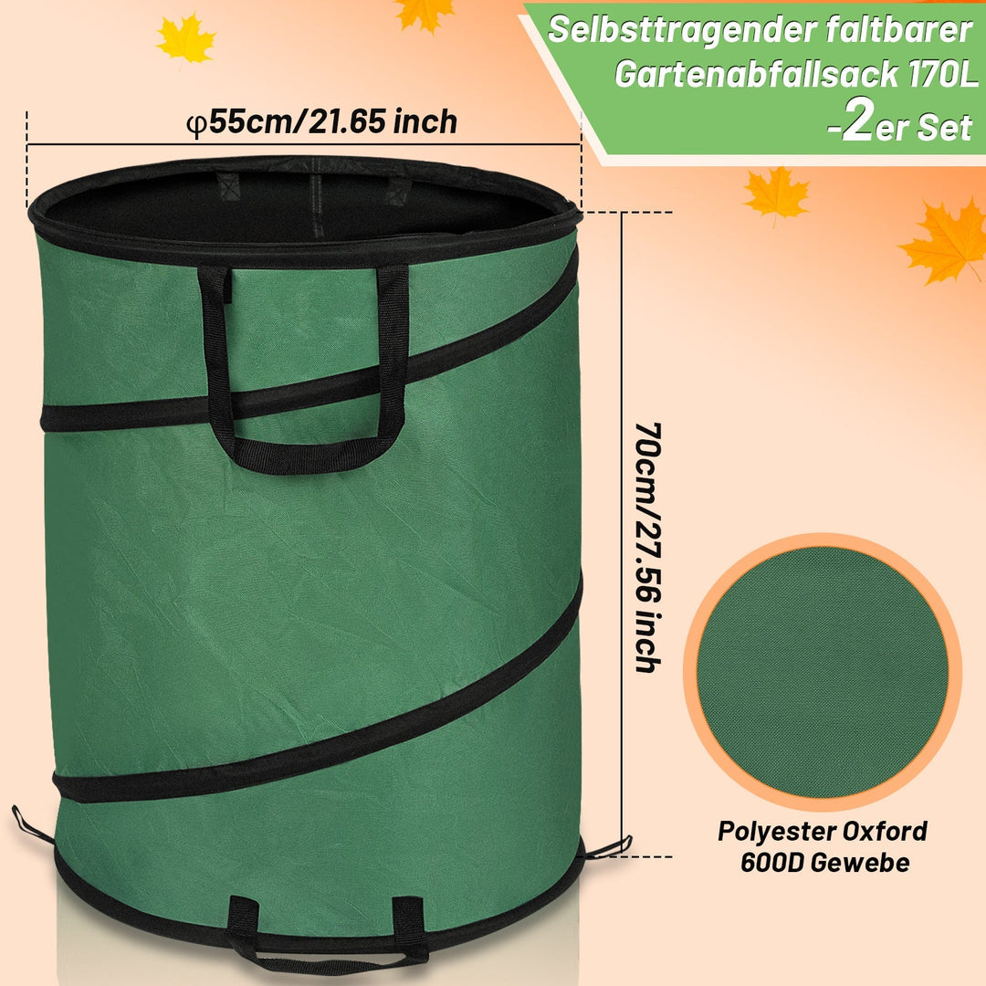 Gartensack Pop Up Hageavfallssekk 170L med Håndtak | Skanto
