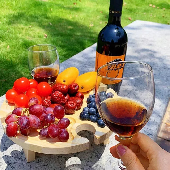 Tremini Utendørs Sammenleggbart Picnicbord - Med Glassholder | Skanto