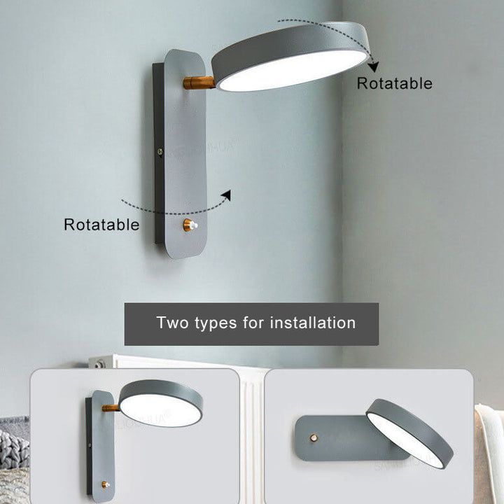 Skanto | IllumiTurn – Nordisk LED Roterende Vegglampe | Macaron Design | Justerbar Belysning