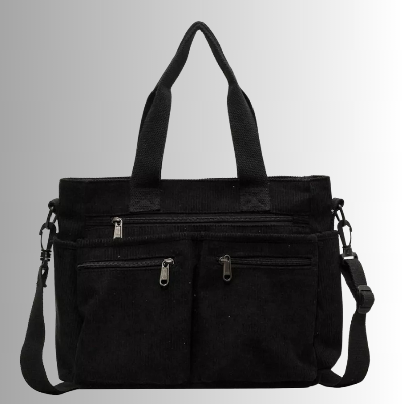 Skanto | Urban Cord Tote Stilig Corduroy Skulderveske – Romslig, Lettvint & Funksjonell Hverdagstote