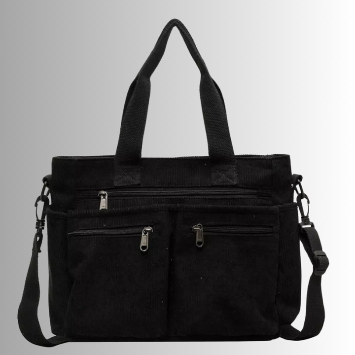 Skanto | Urban Cord Tote Stilig Corduroy Skulderveske – Romslig, Lettvint & Funksjonell Hverdagstote
