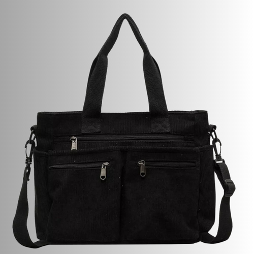 Skanto | Urban Cord Tote Stilig Corduroy Skulderveske – Romslig, Lettvint & Funksjonell Hverdagstote