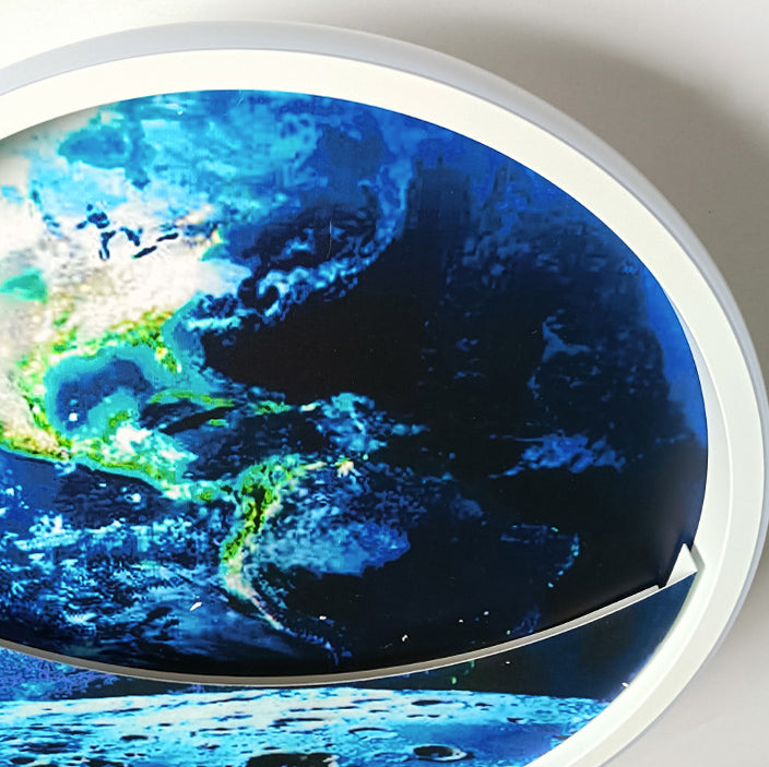 Skanto | Modern Art Deco Planet Earth Rund Silikon Jern LED Taklampe For Stue