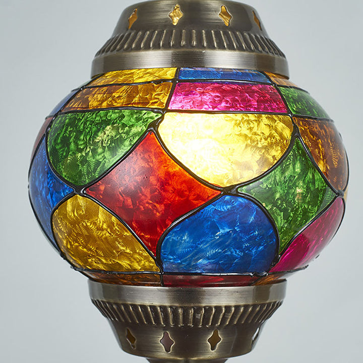 Skanto | Tradisjonell Tiffany romantisk oval jern emaljert 1-lampe bordlampe for soverommet