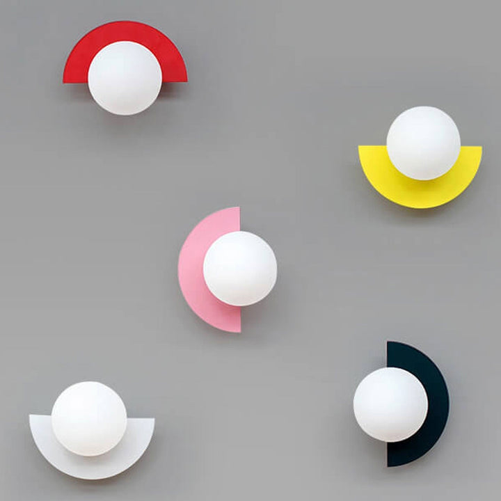 Skanto | Glass Globe Wall Light with Colourful Base
