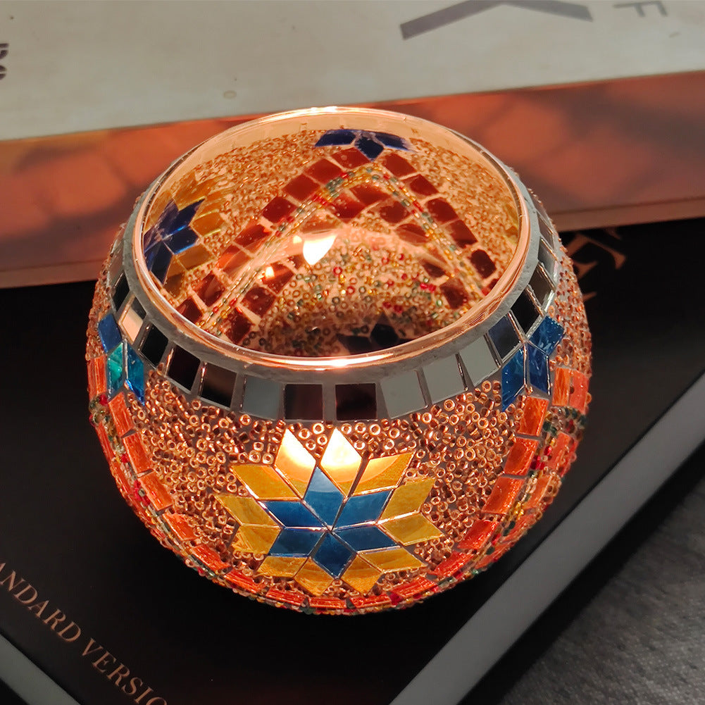 Skanto | Europeisk Retro Glass Mosaic Tealight Holder