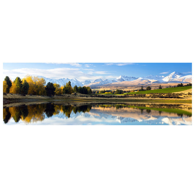 Mountain Lake Forest Wilderness Wall Art Large Format Canvas Prints Wide Landscape Above Sofa or Bed | Skanto