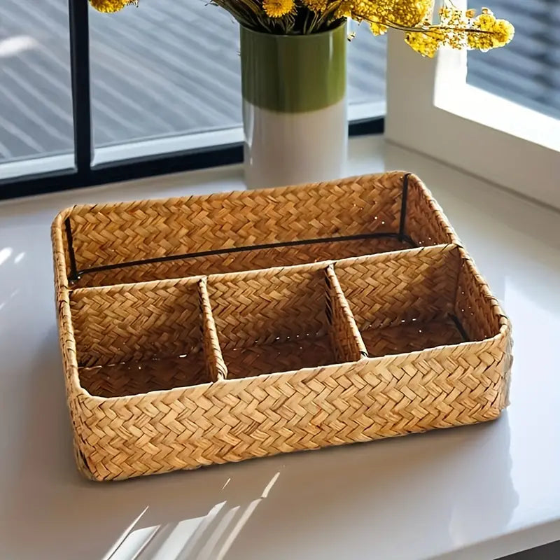 Emly Rattan Organizer Basket | Skanto