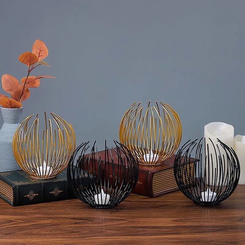 OrbGlo - Metallisk Eleganse - Ball Tealight Holder - Chic Atmosfære | Skanto