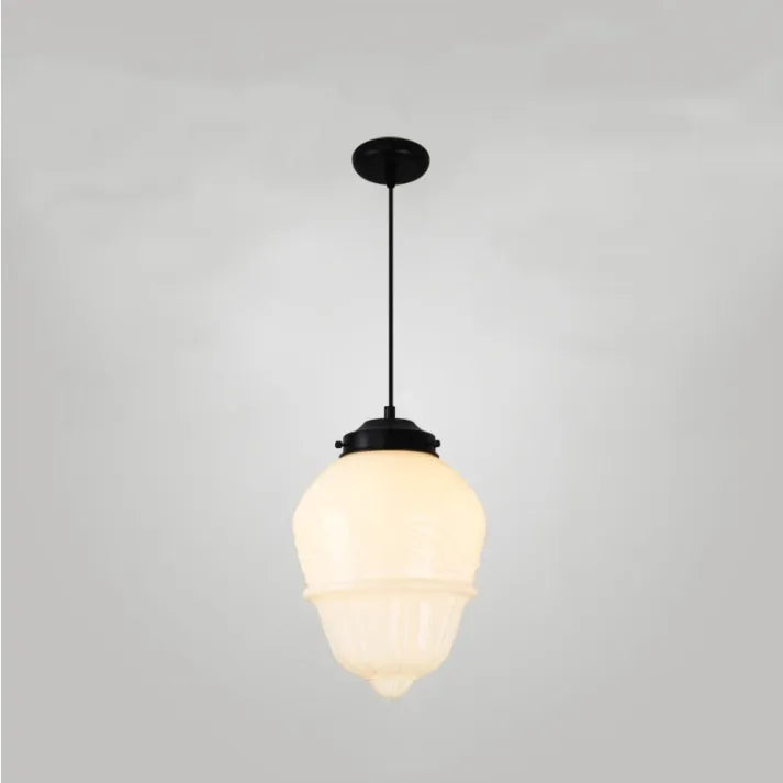 Vintage Geometrisk Hengelampe laget av Matt Glass – Retro Pendellampe for Spisestue | Skanto