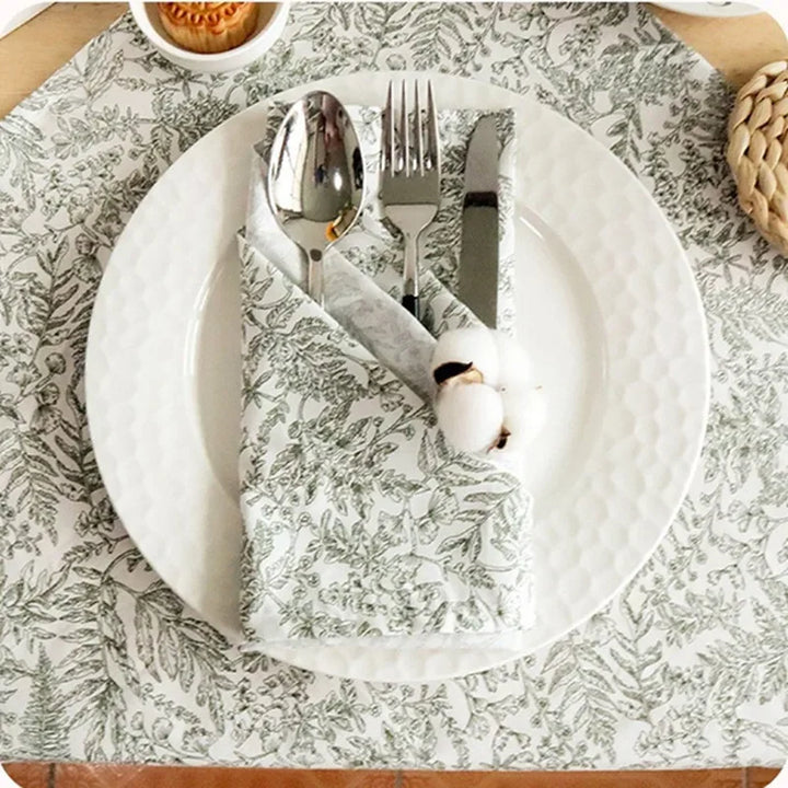 18" Bomullsblomst Trykk Bordbrikke Kjøkkenbord Middags Serviett | Skanto