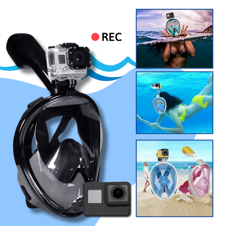 Snorkelmaske med 180° panoramautsikt