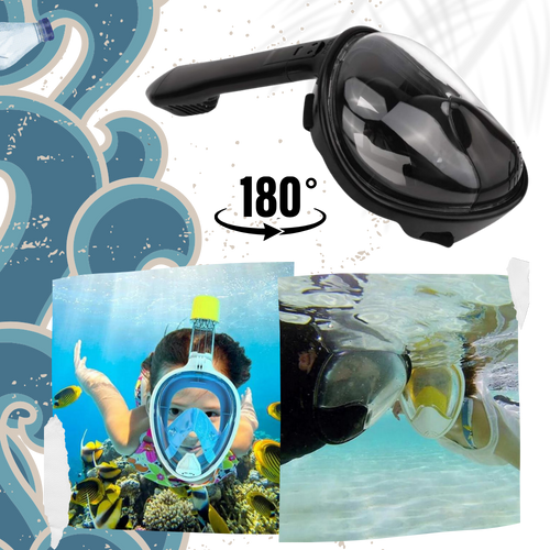 Snorkelmaske med 180° panoramautsikt