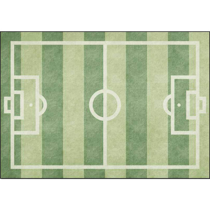 Kreativt teppe med fotballbanemønster, grønt, barneteppe, polyester, kjæledyrvennlig, vaskbart, sklisikkert teppe til dekorasjon