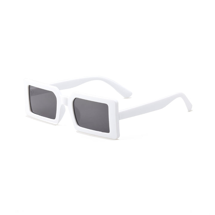 Dame kvadratisk solbrille med moderne gjennomsiktig ramme Skanto