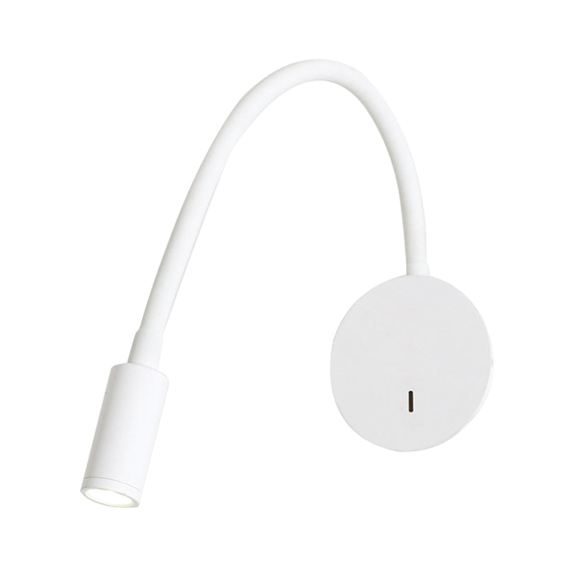 Justerbar sylinder lesing vegglampe moderne silikon og metall LED svart/hvit sconce lampe | Skanto