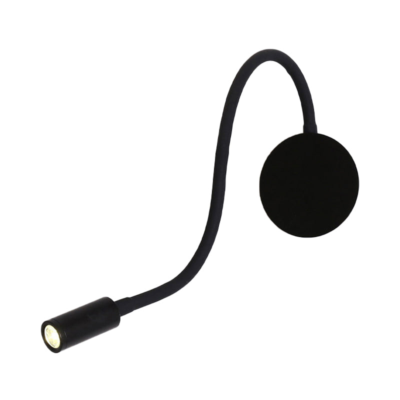 Justerbar sylinder lesing vegglampe moderne silikon og metall LED svart/hvit sconce lampe | Skanto