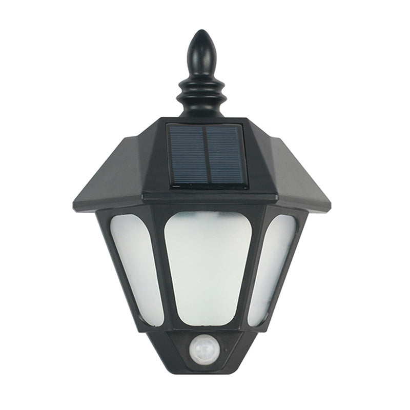 Moderne minimalistiske sol ute vanntett induksjon to-farge belysning LED utendørs hagevegg lampe | Skanto