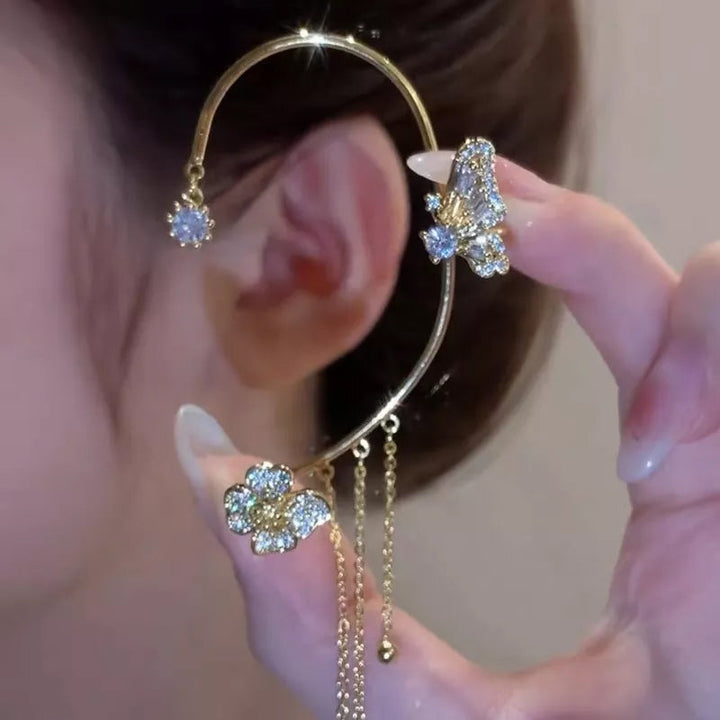 Skanto | Butterfly Blomst Rem Style Zircon Øredobber
