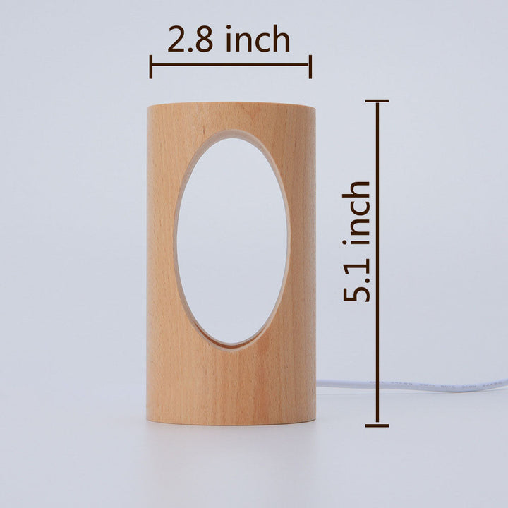 Skanto | Japansk heltre rektangulær søyle LED nattlampe USB bordlampe