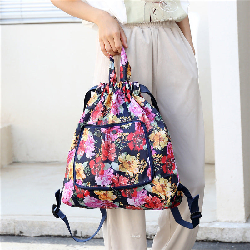 Samlebar trykt nylon ryggsekk med snor | Skanto
